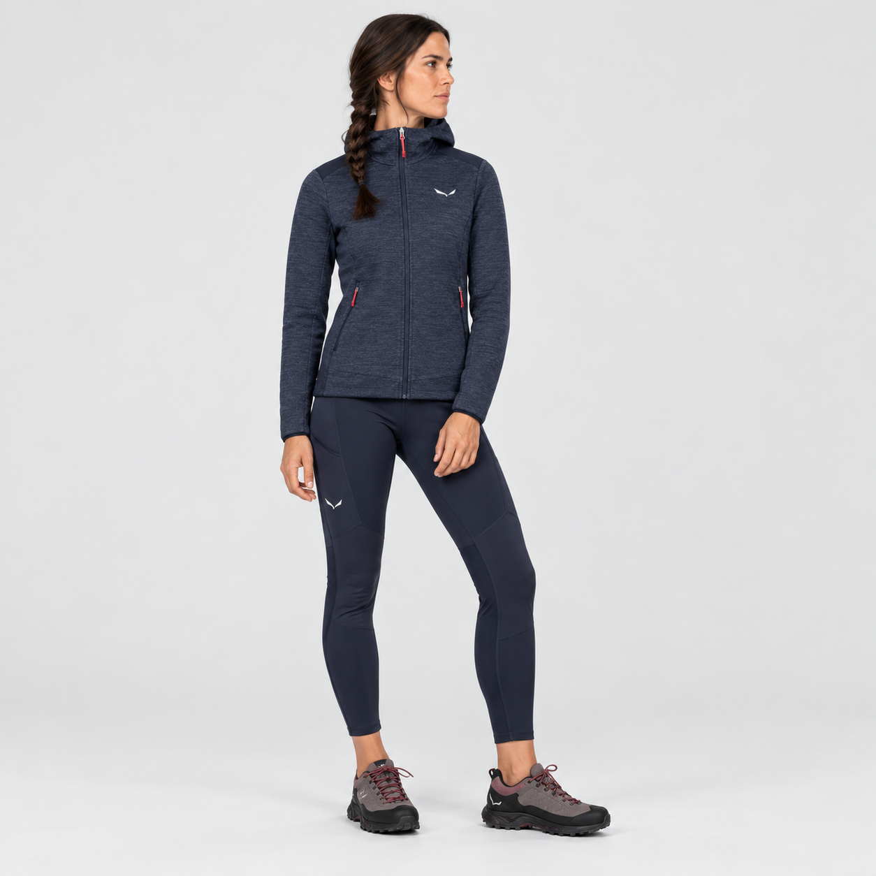 Dámská merino mikina Salewa Piana Alpine Wool Jacket Navy Blazer
